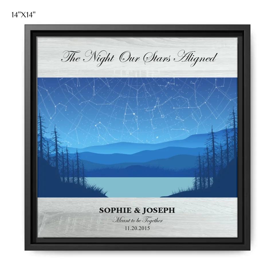 Custom Light Blue Landscape Star Map - ARTFULANE