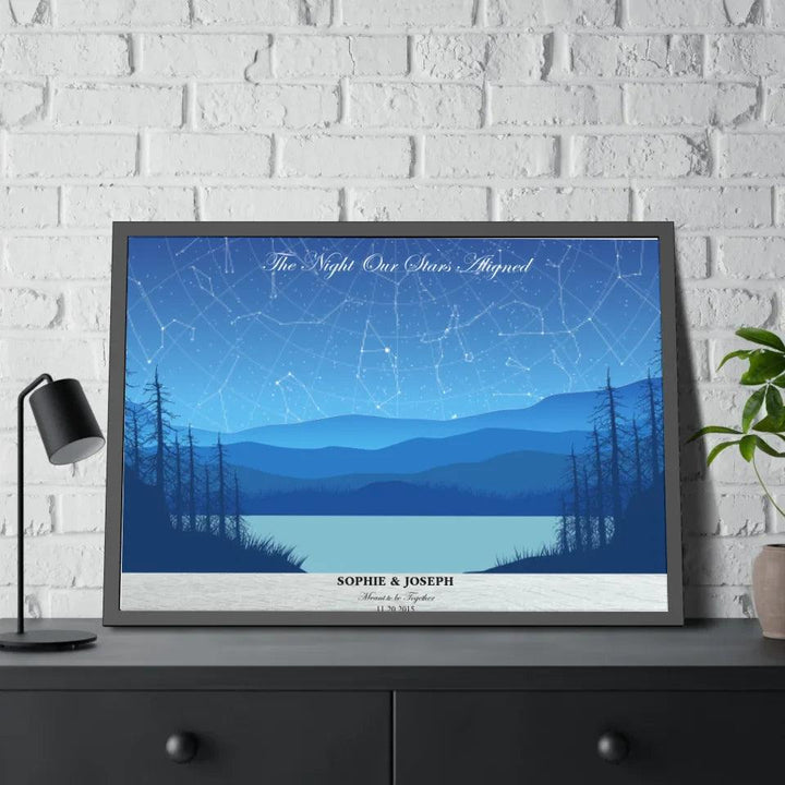 Custom Light Blue Landscape Star Map - ARTFULANE