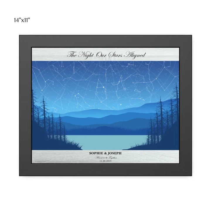 Custom Light Blue Landscape Star Map - ARTFULANE