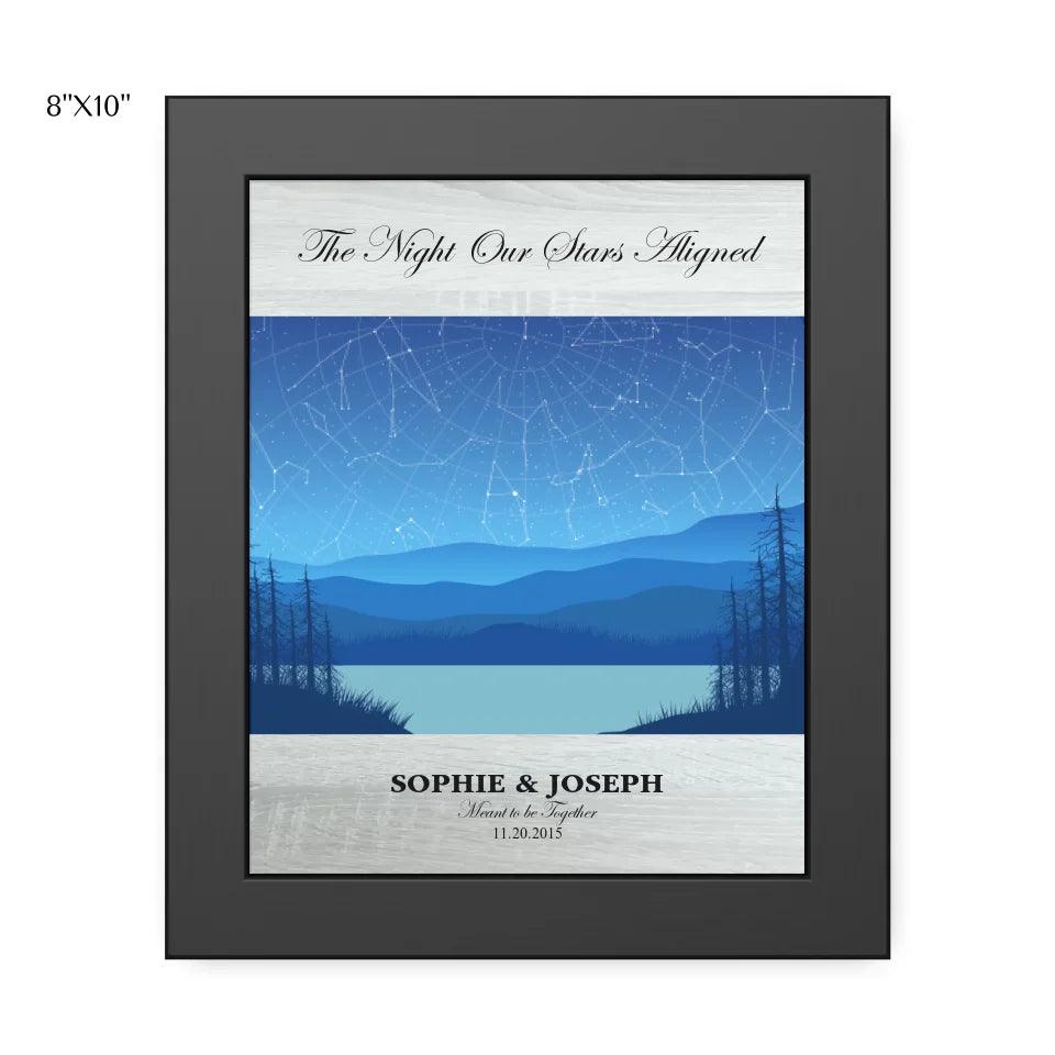 Custom Light Blue Landscape Star Map - ARTFULANE