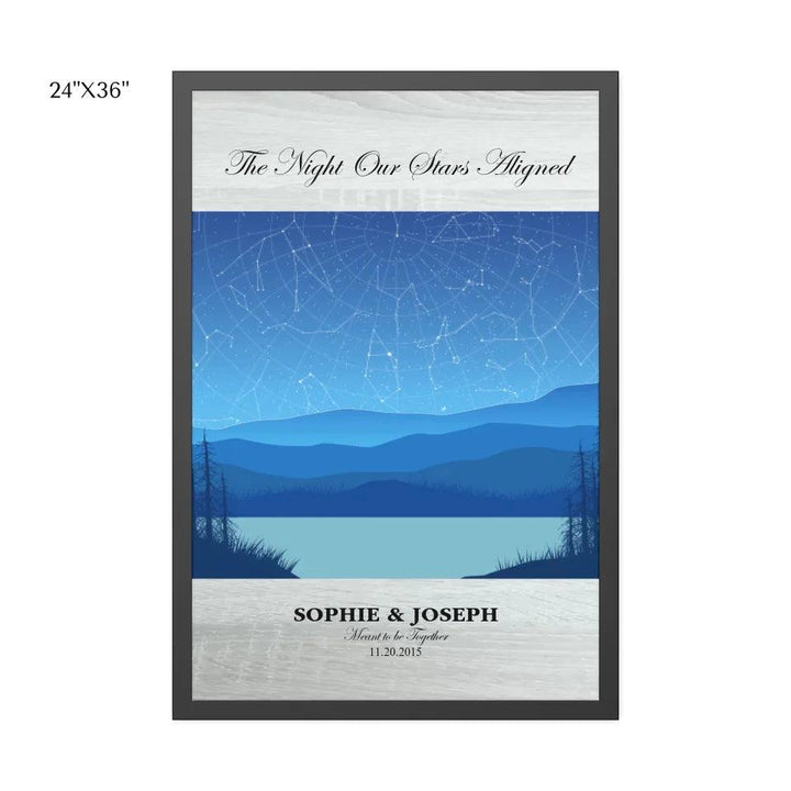 Custom Light Blue Landscape Star Map - ARTFULANE