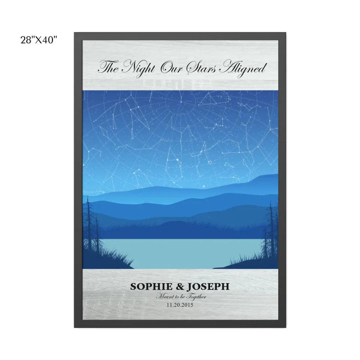 Custom Light Blue Landscape Star Map - ARTFULANE