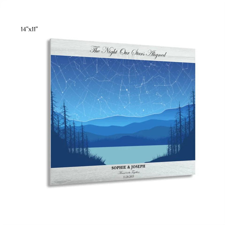 Custom Light Blue Landscape Star Map - ARTFULANE