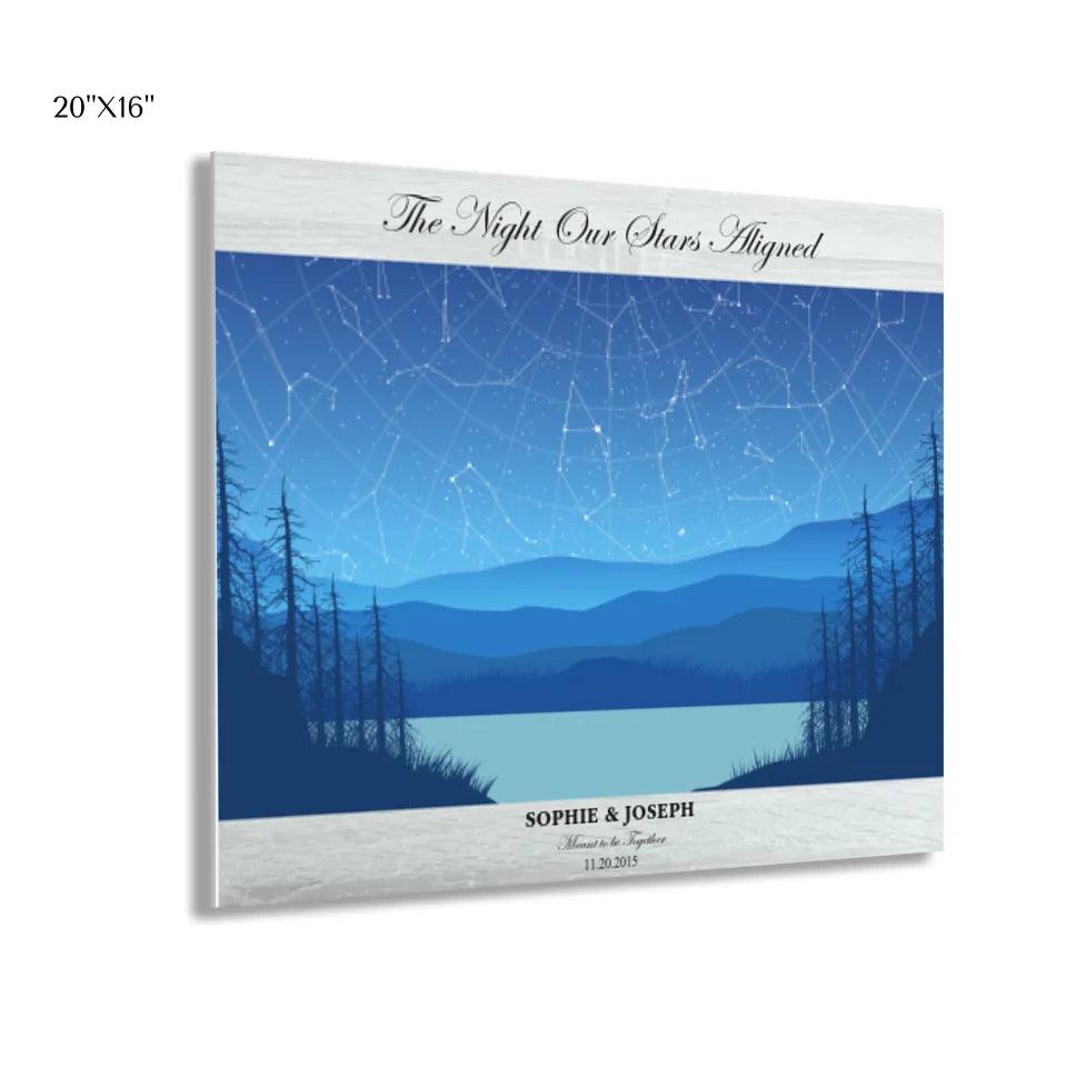 Custom Light Blue Landscape Star Map - ARTFULANE