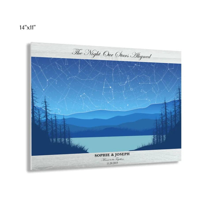 Custom Light Blue Landscape Star Map - ARTFULANE