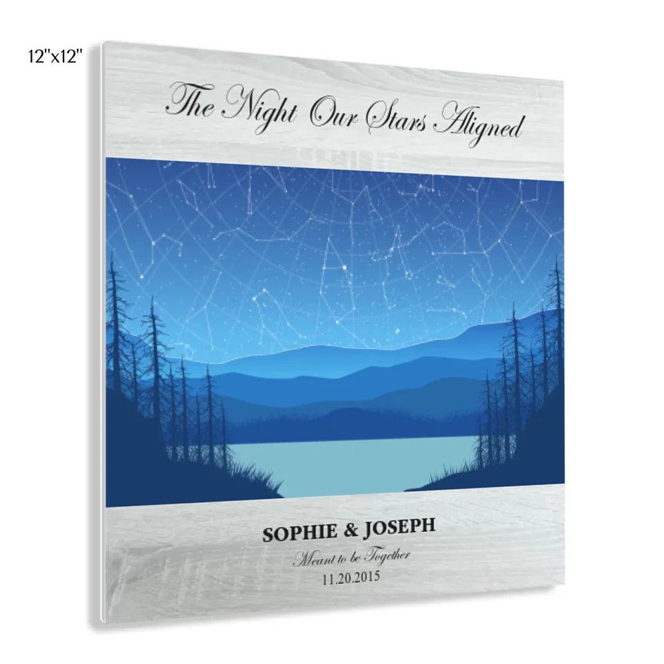 Custom Light Blue Landscape Star Map - ARTFULANE