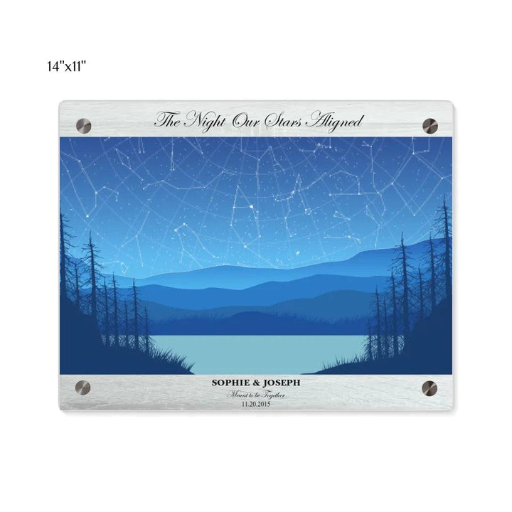 Custom Light Blue Landscape Star Map - ARTFULANE