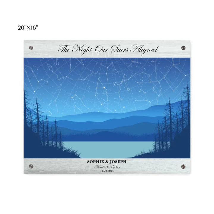 Custom Light Blue Landscape Star Map - ARTFULANE