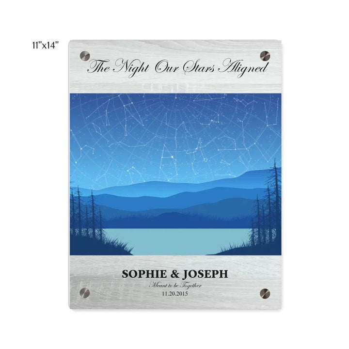 Custom Light Blue Landscape Star Map - ARTFULANE