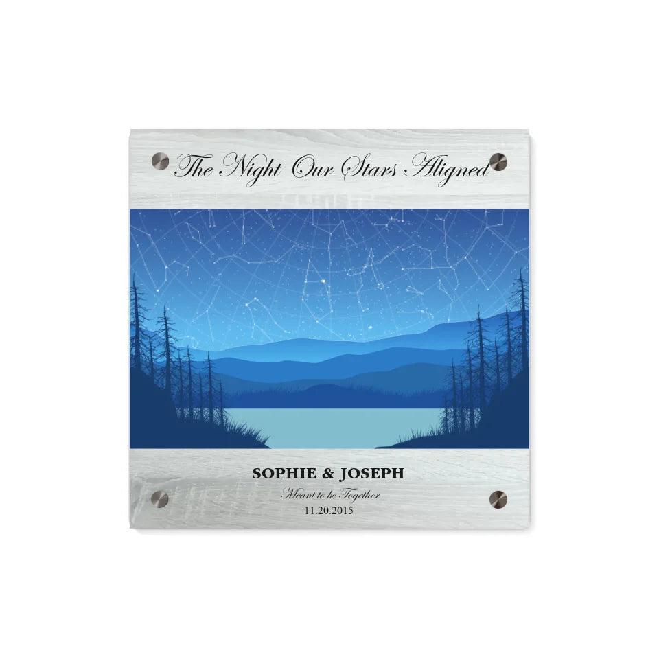 Custom Light Blue Landscape Star Map - ARTFULANE