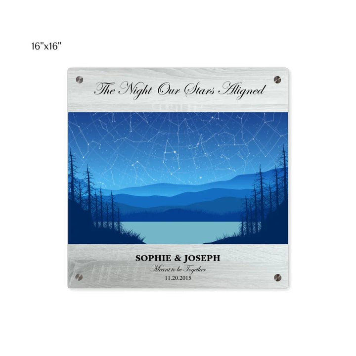 Custom Light Blue Landscape Star Map - ARTFULANE