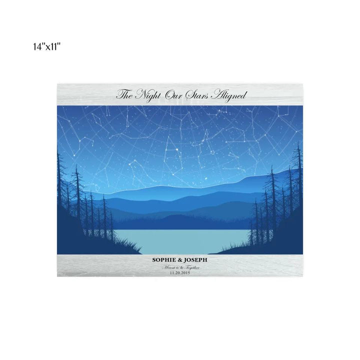 Custom Light Blue Landscape Star Map - ARTFULANE