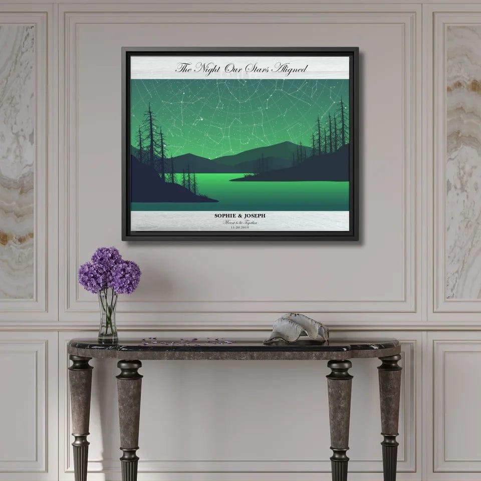 Custom Green River Landscape Star Map - ARTFULANE