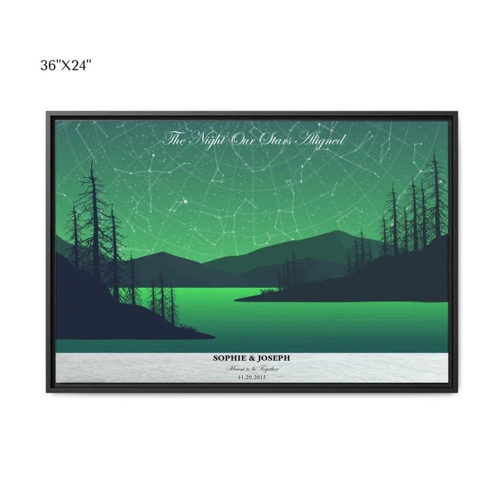 Custom Green River Landscape Star Map - ARTFULANE