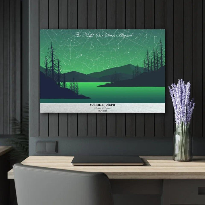 Custom Green River Landscape Star Map - ARTFULANE