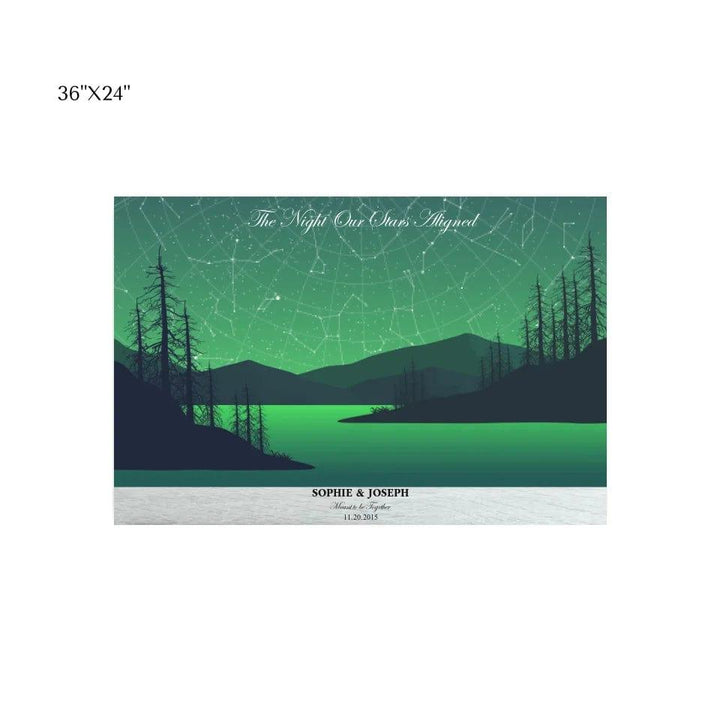 Custom Green River Landscape Star Map - ARTFULANE