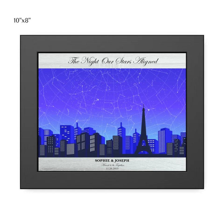 Custom Blue Paris Cityscape Star Map - ARTFULANE