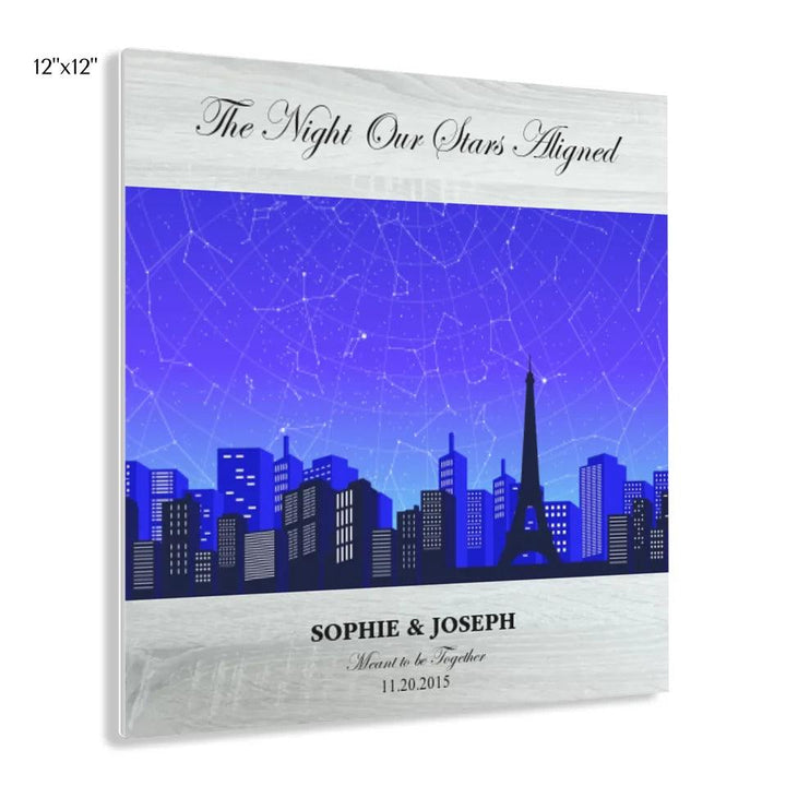 Custom Blue Paris Cityscape Star Map - ARTFULANE