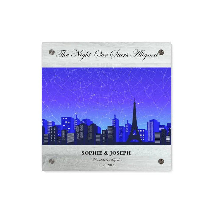 Custom Blue Paris Cityscape Star Map - ARTFULANE