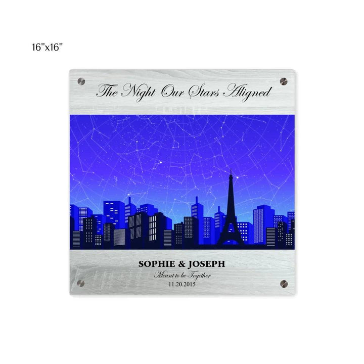 Custom Blue Paris Cityscape Star Map - ARTFULANE