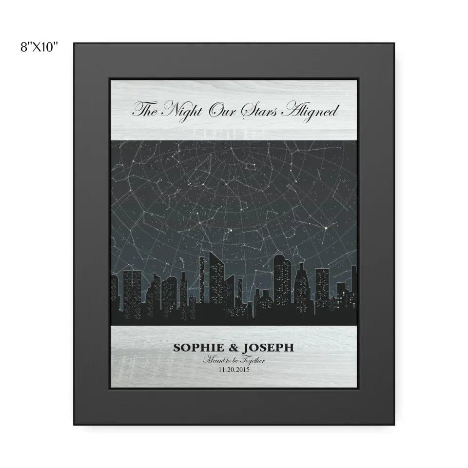 Custom Grey Cityscape Star Map - ARTFULANE