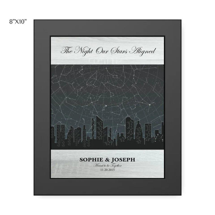 Custom Grey Cityscape Star Map - ARTFULANE