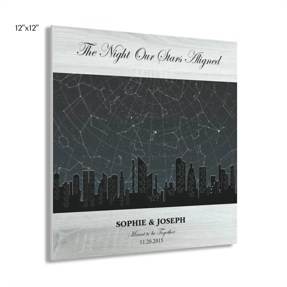 Custom Grey Cityscape Star Map - ARTFULANE