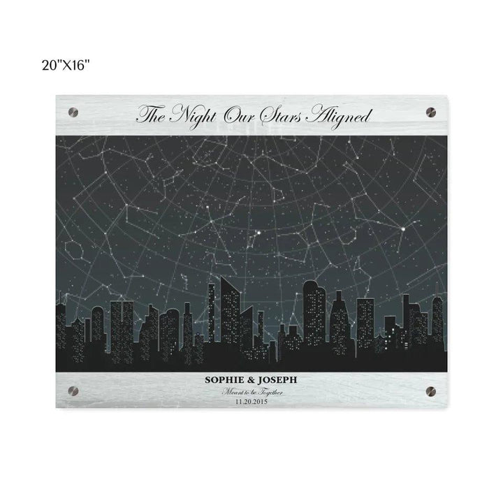 Custom Grey Cityscape Star Map - ARTFULANE