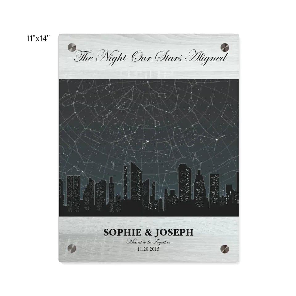 Custom Grey Cityscape Star Map - ARTFULANE