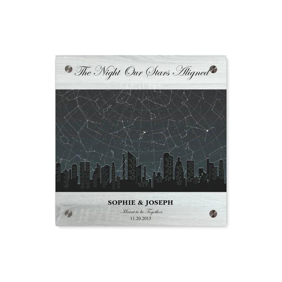 Custom Grey Cityscape Star Map - ARTFULANE