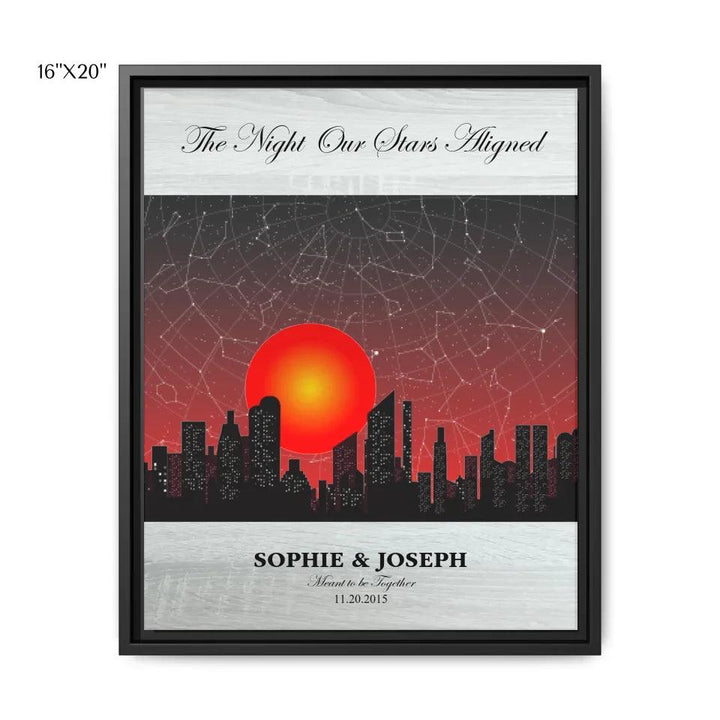 Custom Sunset Cityscape Star Map - ARTFULANE