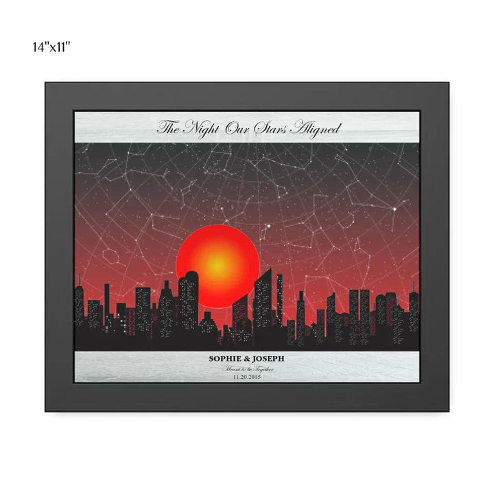 Custom Sunset Cityscape Star Map - ARTFULANE