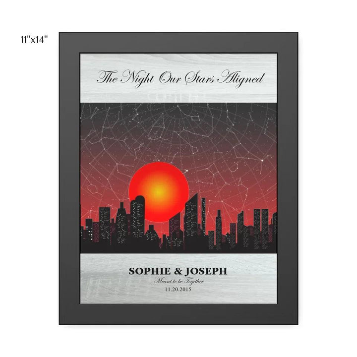 Custom Sunset Cityscape Star Map - ARTFULANE