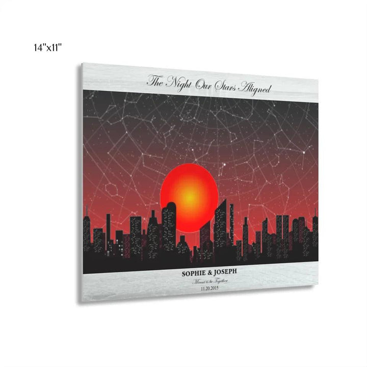 Custom Sunset Cityscape Star Map - ARTFULANE