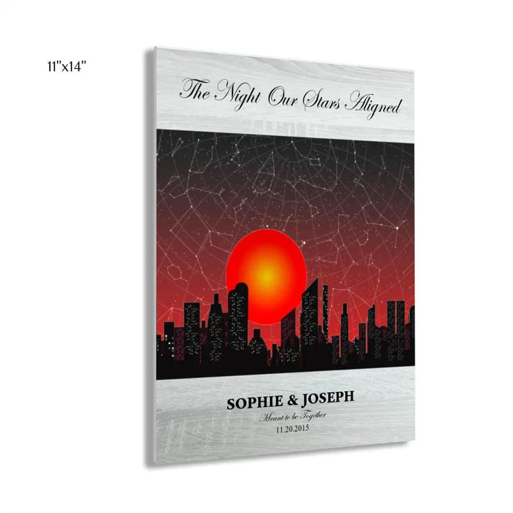 Custom Sunset Cityscape Star Map - ARTFULANE