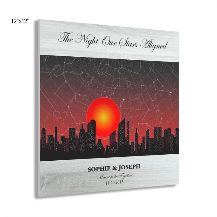 Custom Sunset Cityscape Star Map - ARTFULANE