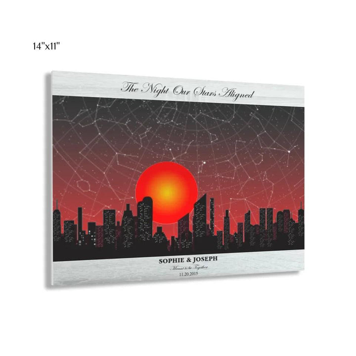 Custom Sunset Cityscape Star Map - ARTFULANE