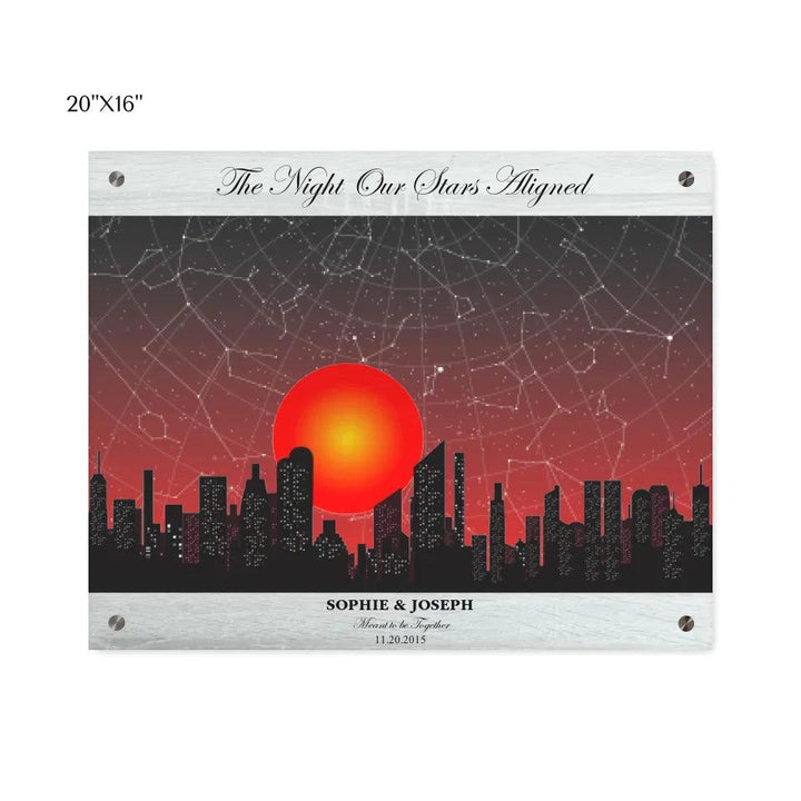 Custom Sunset Cityscape Star Map - ARTFULANE