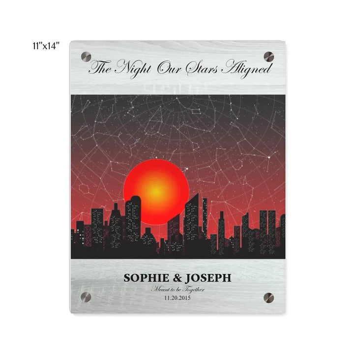 Custom Sunset Cityscape Star Map - ARTFULANE