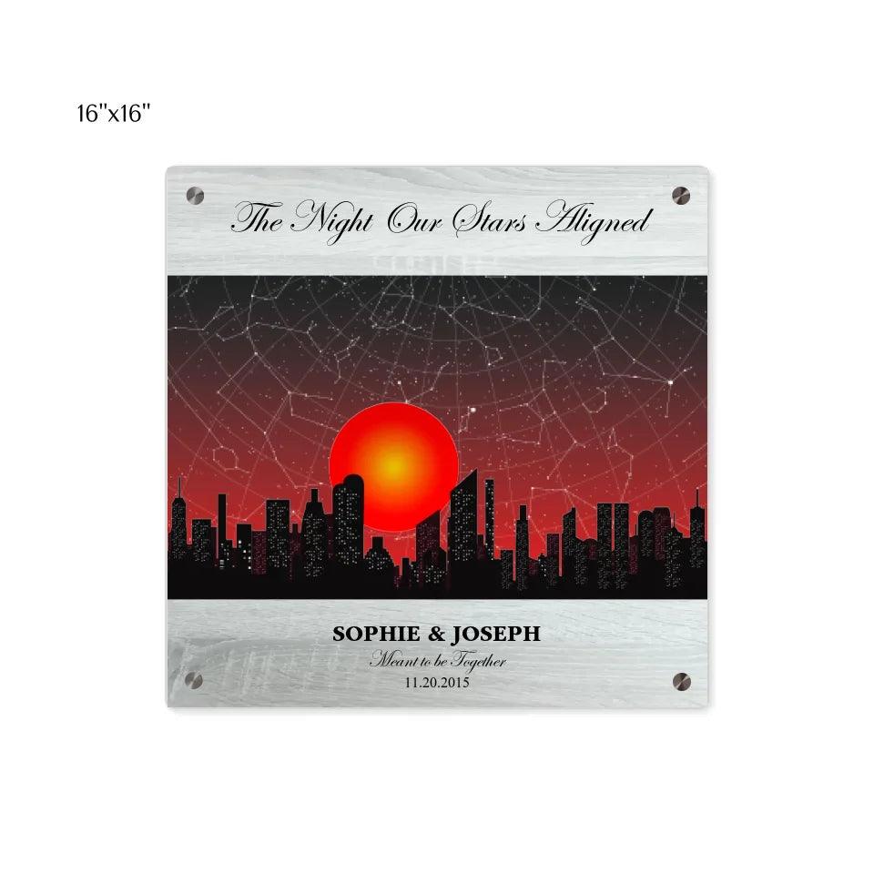 Custom Sunset Cityscape Star Map - ARTFULANE