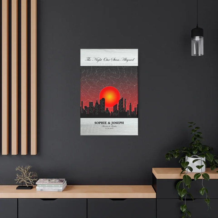 Custom Sunset Cityscape Star Map - ARTFULANE