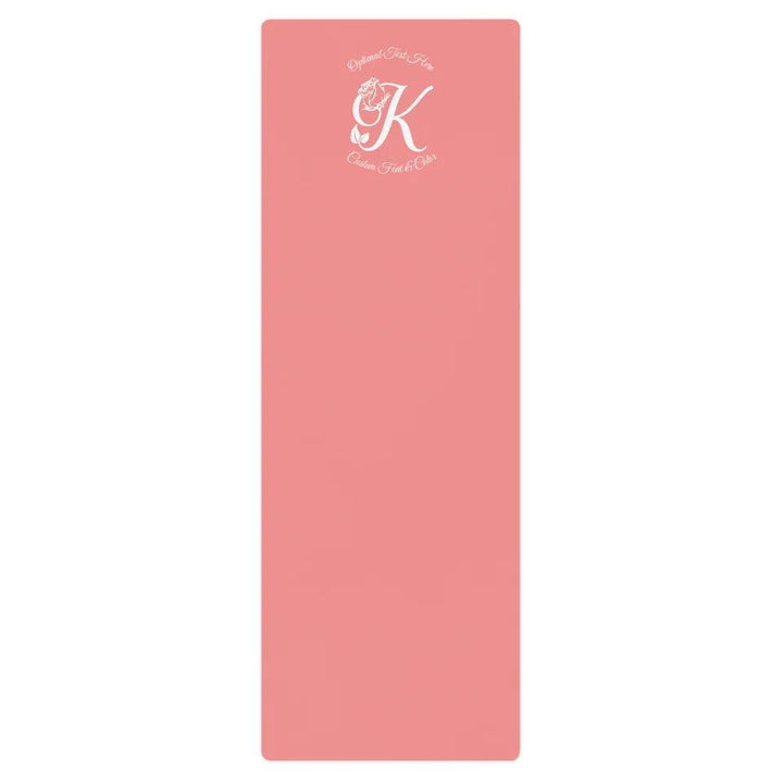 Custom Rose Bloom Initial Yoga Mat - ARTFULANE