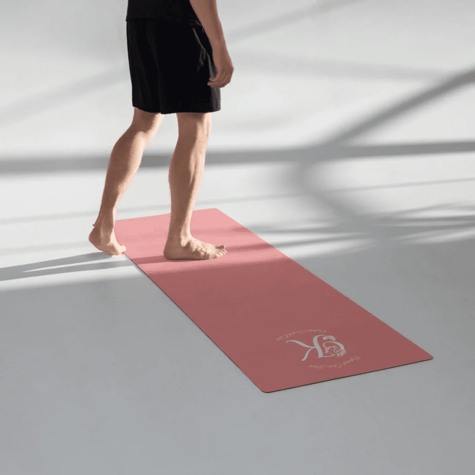 Custom Rose Bloom Initial Yoga Mat - ARTFULANE