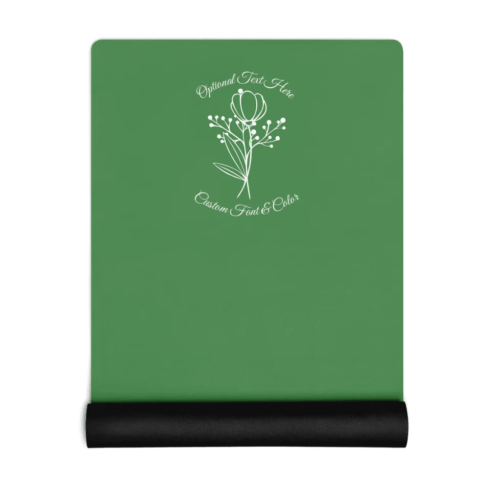 Custom Bunch of Flowers Line Art Yoga Mat - ARTFULANE