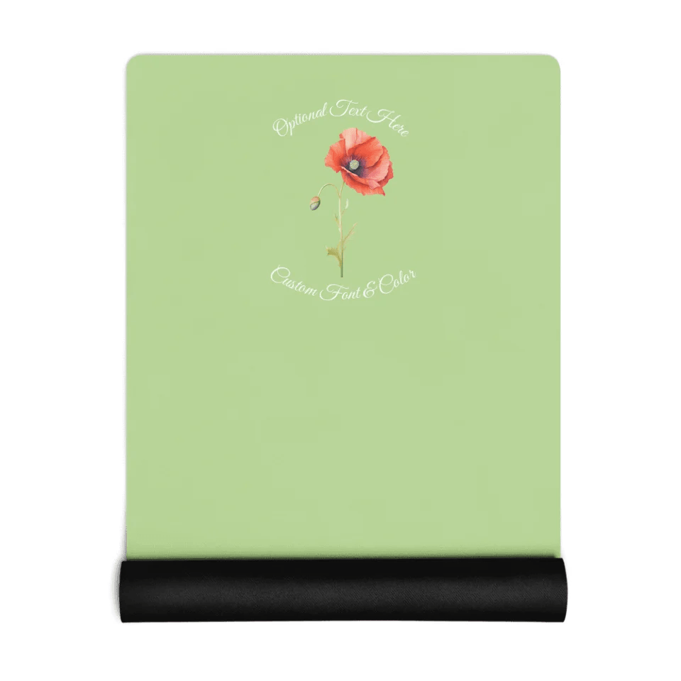 Custom Watercolor Birth Month Flower Yoga Mat - ARTFULANE