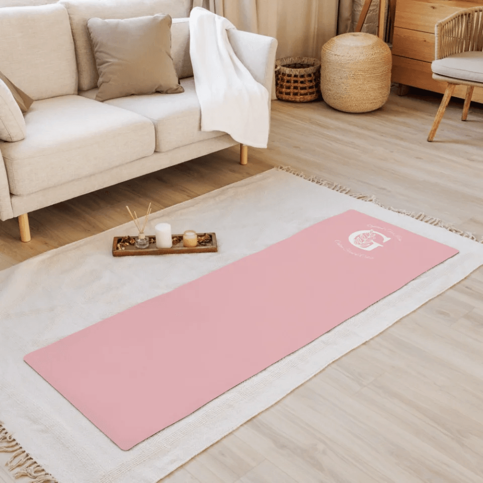 Custom Autumn Leaf Initial Yoga Mat - ARTFULANE