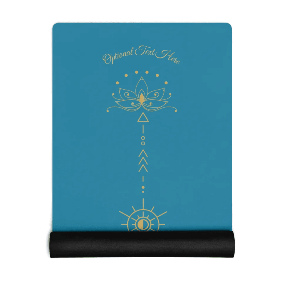 Golden Lotus Flower Longitudinal Zen Line Art Yoga Mat - ARTFULANE