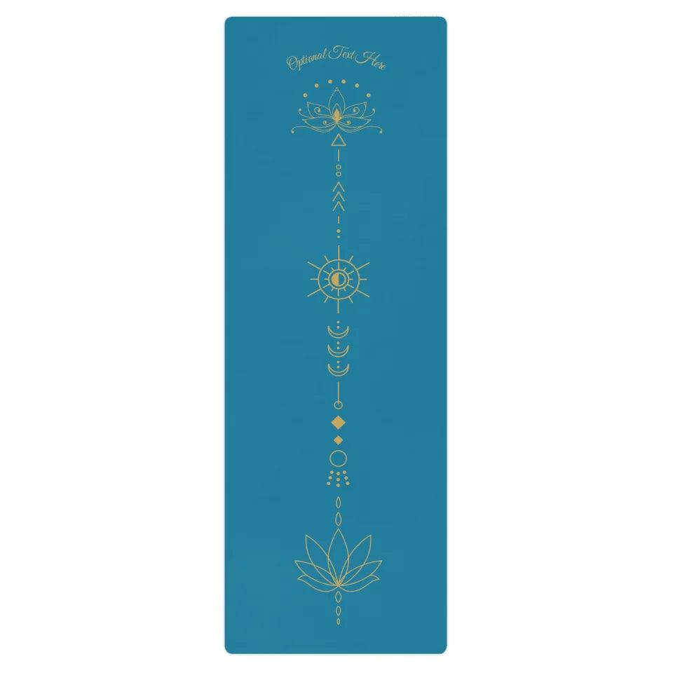 Golden Lotus Flower Longitudinal Zen Line Art Yoga Mat - ARTFULANE