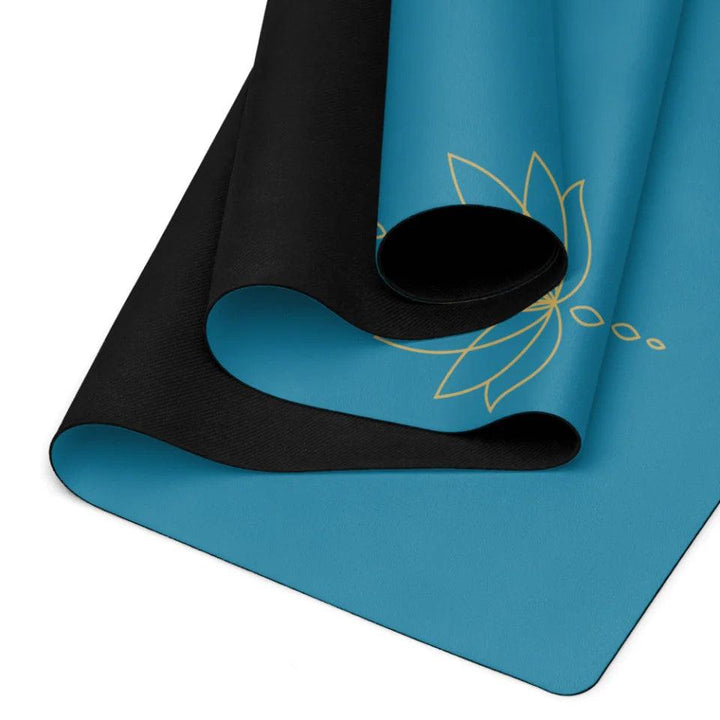 Golden Lotus Flower Longitudinal Zen Line Art Yoga Mat - ARTFULANE