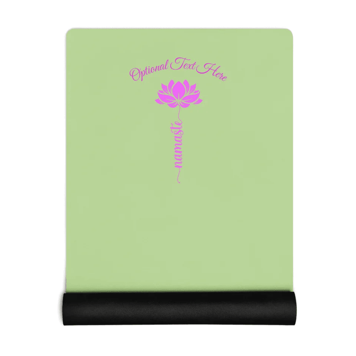 Custom Pink Lotus Flower Namaste Yoga Mat - ARTFULANE